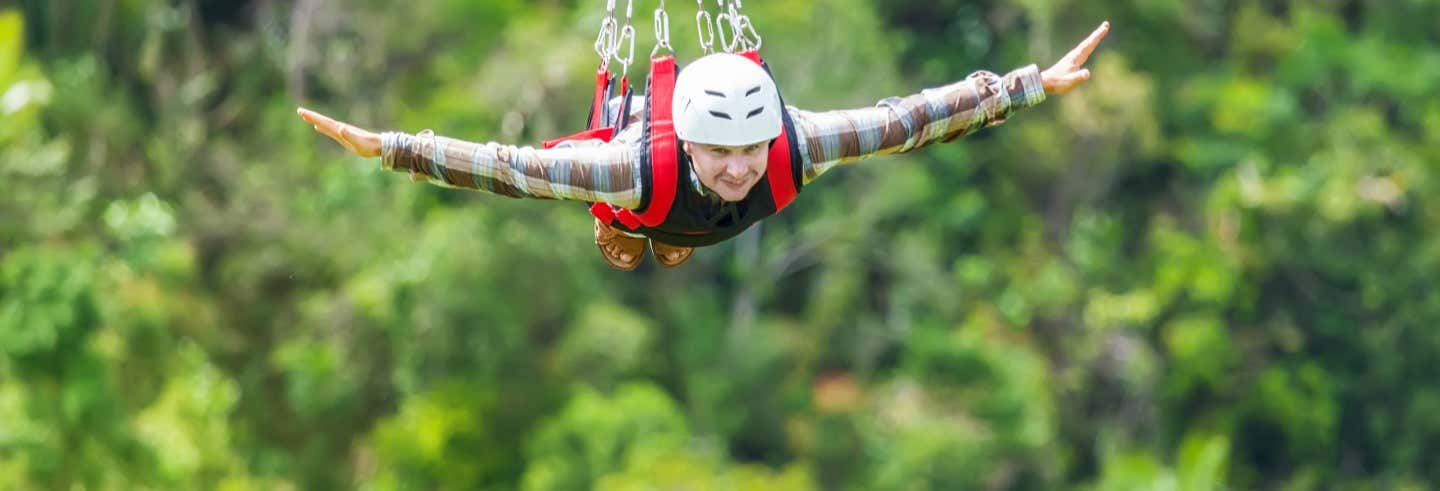 Flying Fox sobre o rio Zambezi